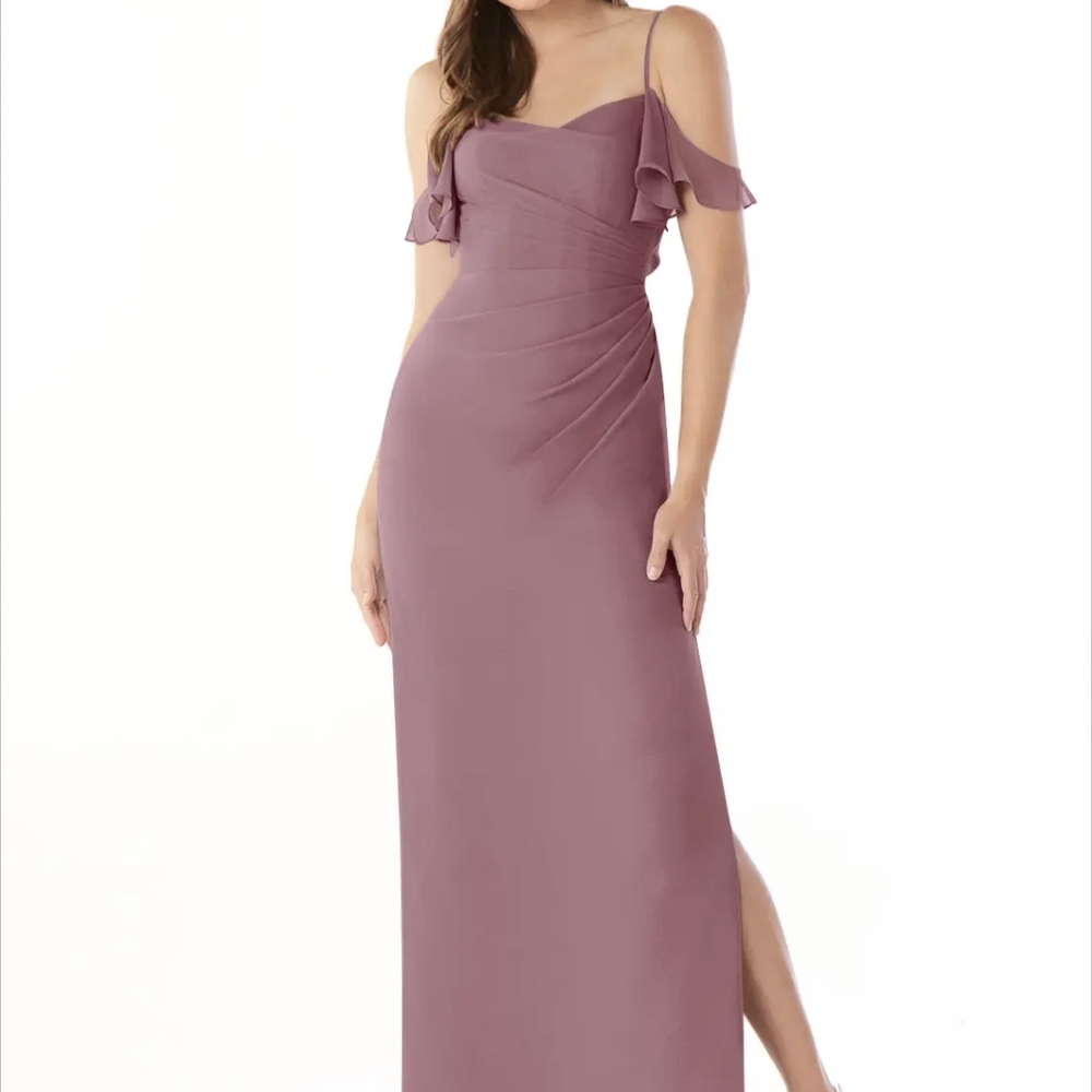 Azazie Vintage Mauve Off-Shoulder Bridesmaid Dress